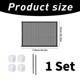 Treppenschutzgitter Ausziehbar,Türschutzgitter Ohne Bohren,Baby Absperrgitter Schutzgitter Treppe,Hundeschutzgitter,Treppenschutzrollo,Hundetürgitter für Küchen,Drinnen Innen Außenbereich (110x72 cm)