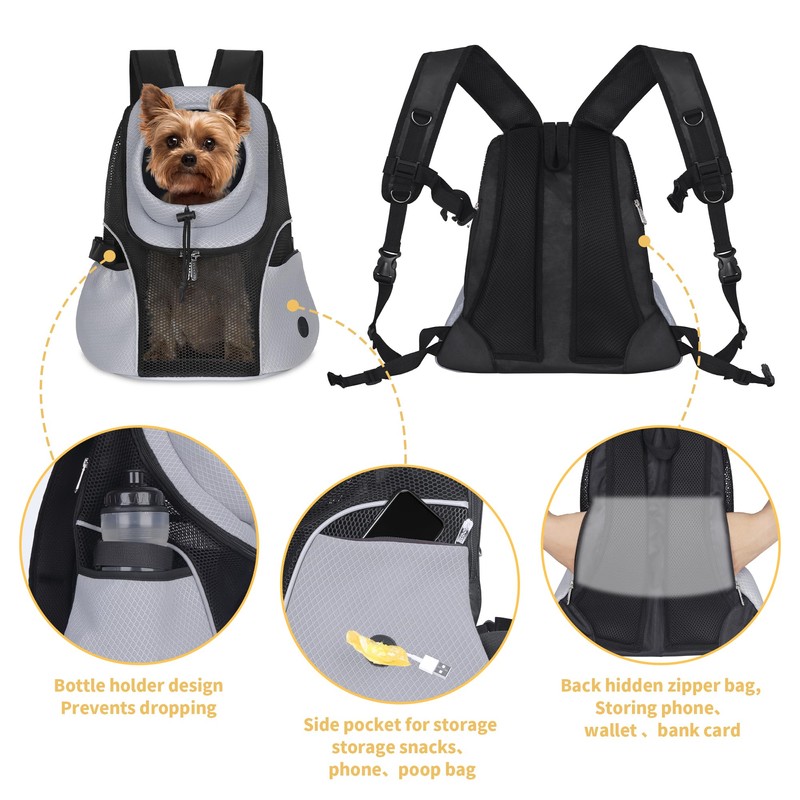 WOYYHO Pet Dog Carrier Backpack Small Dog Front Backpack Ventilated