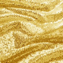 YPDY 1 Yard Gold Sequin Fabric,48 Inch Width by The Yard,Sparkly Glitter Material for Xmas Decor Tablecloths Wedding Decor and DIY Sewing Projects
