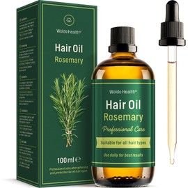 Rosemary Oil for Hair with Castor Oil, Biotin, Vitamin E & B7 - Scalp and Hair Strengthening Oil for Healthy Hair Growth