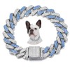 Blue Chain Collar for Dogs, Bling Diamond Cuban Link Dog