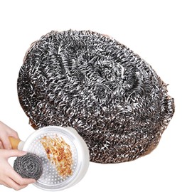 Steel Wool Scrubber, Reusable Metal Sponge, Heavy-Duty, Non-Scratch, Multipurpose Kitchen Cleaning Supplies for Grill Cookware Pot