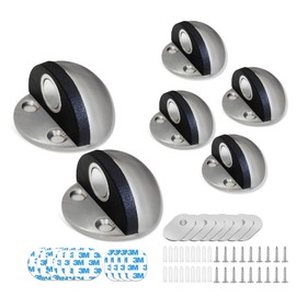 Tope de Puerta Magnético (6 Unidades) - Antigolpes con Base de Goma - Soporte para Puerta Moderno - Fácil Instalación en Piso - Ideal para Baño, Dormitorio, Cocina y Oficina