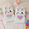 Plush Bunny Secret Diary with Lock and Key, Cute Glitter
