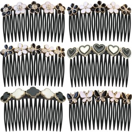 6 Pieces Hair Combs Rhinestone Side Hair Clips Bridal Headwear Hair Accessories Decorative Combs for Women Girls Wedding Prom