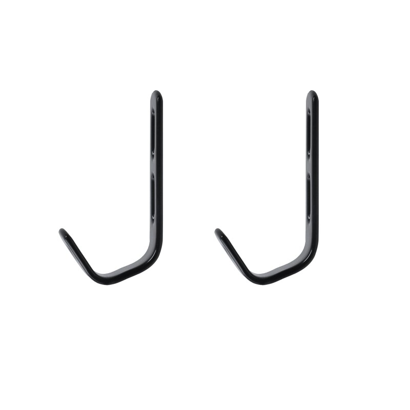 Coshar 4Pcs Stainless Steel J Hook Black 1-1/4 Inch PVC