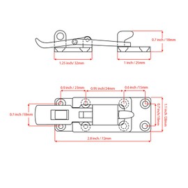 SHENGHUISS Pair Marine Grade Heavy Duty 316 Stainless Steel Lockable Latch Marine Boat Door Lock Latch Anti-Rattle Fastener Clamp with Screws