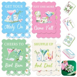 K1tpde 8PCS Funny Mahjong Shuffler Hot Tips Cards with Storage Bag, PVC Mahjong Tile Shuffler with Wavy Edge for Mixing and Shuffling, Mah Jongg Accessories Gift for Lovers Game, Martini Cocktail