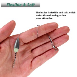 THKFISH Pesos de pesca con bala de pescar preaparejados Carolina Rigs listos para pescar Carolina Rigs 3/8 onzas, 15 unidades