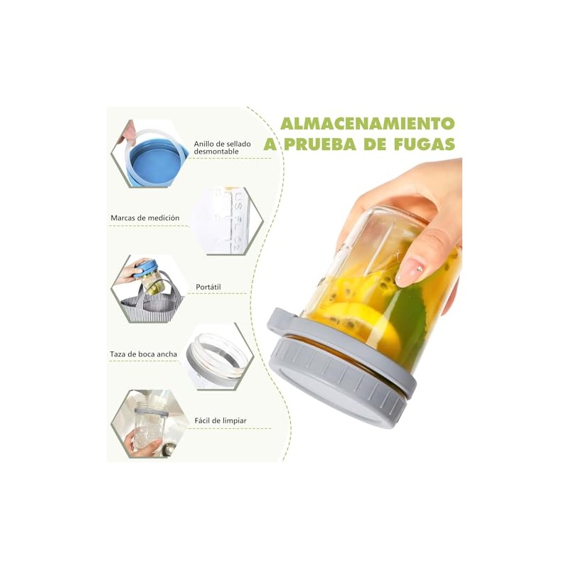 Ausein Recipientes de Avena de 350ML, 4 Pack Tarros de
