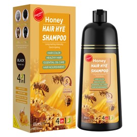 XYZCREATIVE Black Hair Dye Shampoo 3 in 1 for Women & Men 100% Gray Hair Coverage - Herbal Ingredients Natural Plant Hair Color - Hair Dye in Minutes 500ML