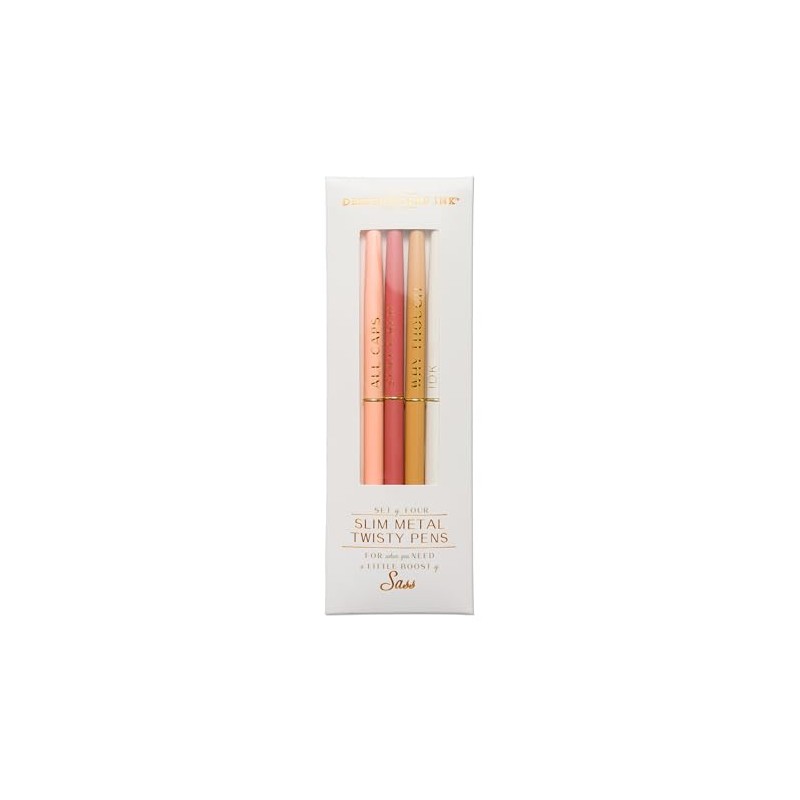 Designworks Ink Twisty Slim Metal Pen Set, Set of 4,