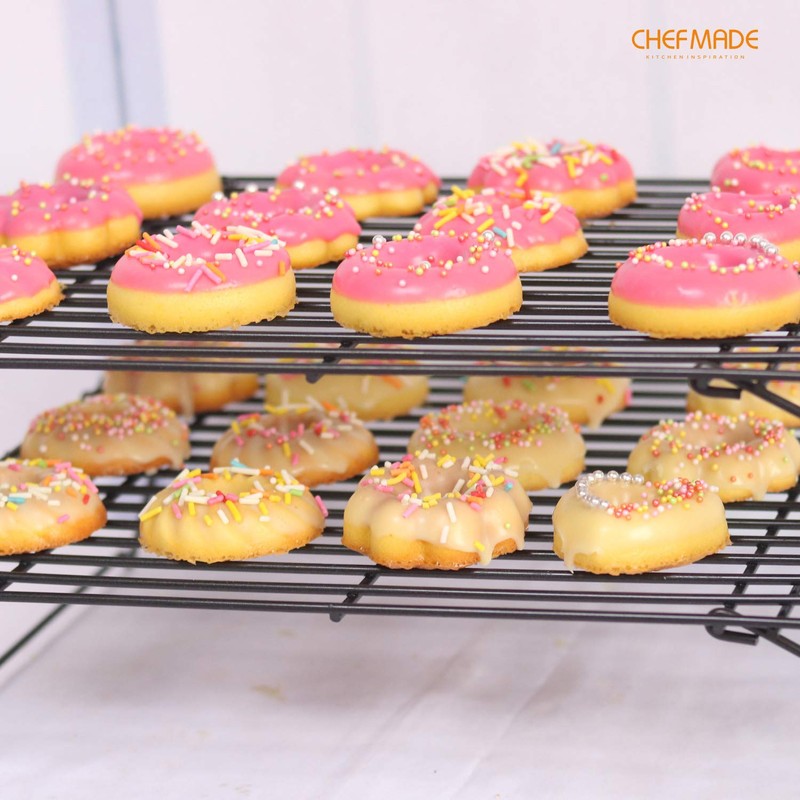 CHEFMADE Baking and Cooling Rack, 13.5-Inch Non-Stick Stackable Collapsible Rectangle