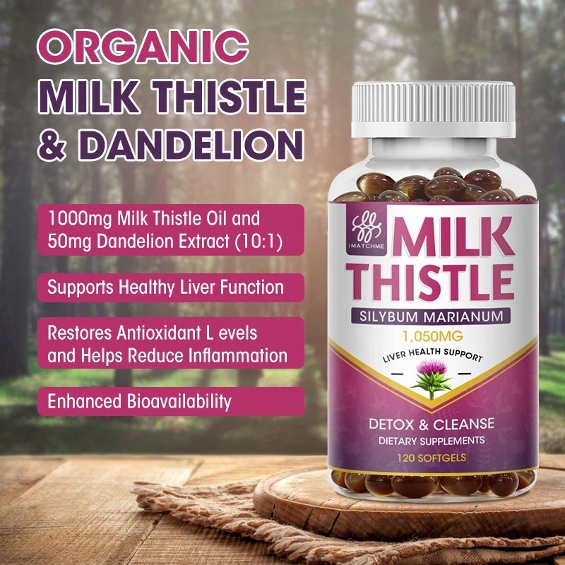 LUKAREE Organic Milk Thistle Liver Detox Supplement Plus Dandelion Extract