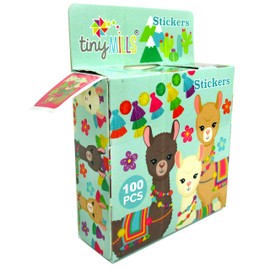 Tiny Mills Llama Alpaca Stickers for Kids Party Favor Supplies Pack (1200 Stickers Total) Pack of 12 Sticker Dispensers with 100 Stickers Each Party Goody Bag Easter Basket Fillers Classroom Rewards