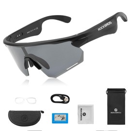 ROCKBROS Bluetooth Cycling Glasses Polarized Smart Glasses for Men and Women Open Ear Sound for MTB Road Bike Climbing Fishing Running