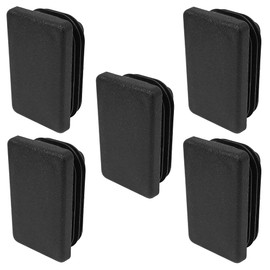 cyclingcolors 5 x Plastic Rectangular Pipe Plugs, Lamellar Plugs, Black Plugs, Pipes, Pipes, Outer End Caps, Furniture Gliders, 50 x 25 mm