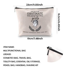 WCGXKO Society of Obstinate Headstrong Girls Bookish Gift Feminist Gift Zipper Pouch Cosmetics Bag for Woman (Headstrong Girls CA)