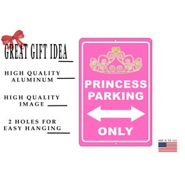 Rogue River Tactical Funny Princess Parking Only Metal Tin Sign Wall Decor for girls Bedroom Her Daughter