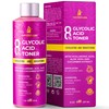 InstaSkincare Glycolic Acid 8% Toner for Face - Facial Toning Solution - Exfoliating Face Toner for Women & Men Made in USA
