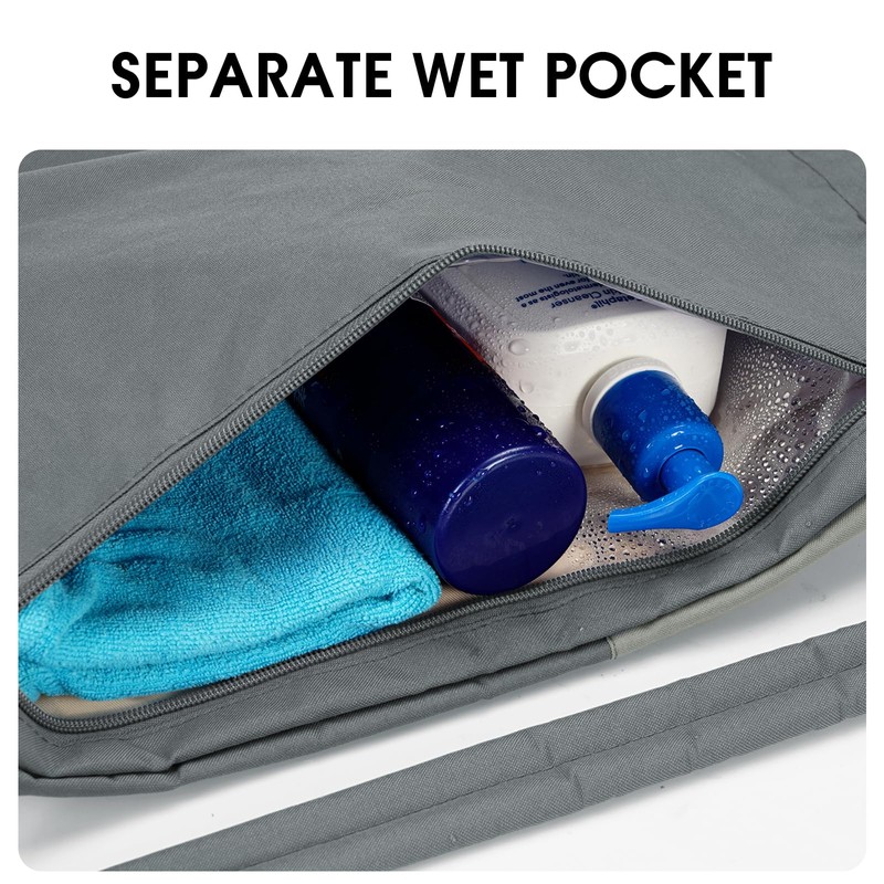 WANDF Drawstring Backpack, Sports Gym Bag with Wet Pocket, Water