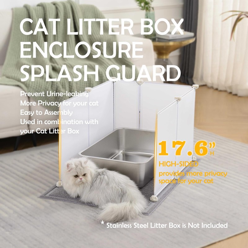 MEEXPAWS Cat Litter Box Enclosure Splash Guard Extra Large 28L