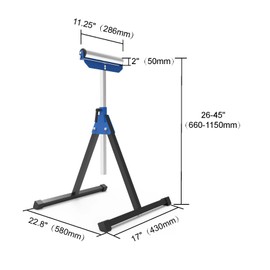 KASTFORCE 2 of Folding Roller Stand, Height Adjustable, Heavy Duty 300 LB Load Capacity Each, Outfeed Woodworking, Folds Flat for Easy Storage, Twin Pack, KF3015