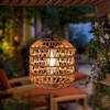 Livinlarge Solar Pendant Light Outdoor,Chandelier Hanging Lantern with Edison Bulb,Boho