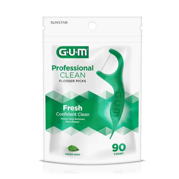 Gum Professional Clean Flossers, Fresh Mint 90 ea (Pack of 2)