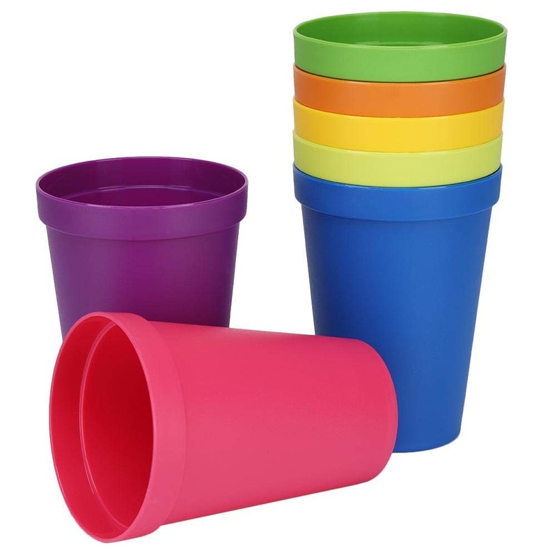 7PCS Break-Resistant Reusable PP Cups Rainbow Dishwasher Safe Plastic Tumblers