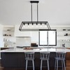 XISLTHOTSL Black Kitchen Island Lighting, 6-Light Farmhouse Chandeliers, Modern Industrial