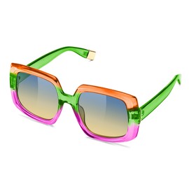 FEISEDY Square Oversized Sunglasses for Women Big Large Wide Shades Vintage Retro Thick Frame UV400 Protection B0196