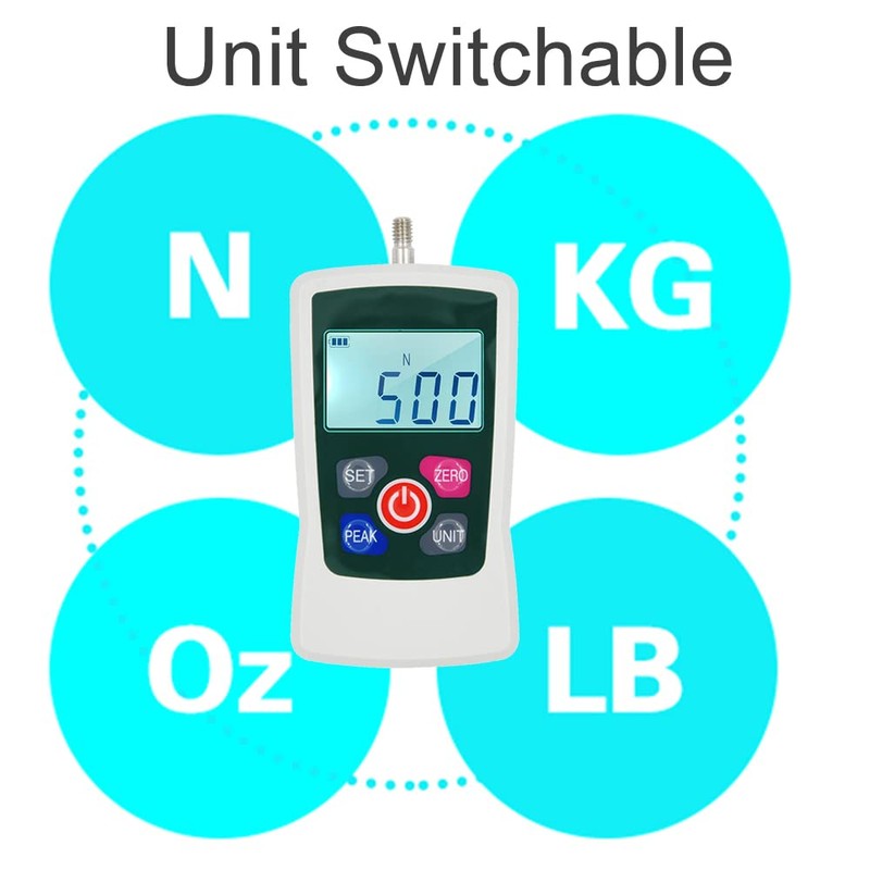 VISLONE Digital Force Gauge 500N/ 50kg/ 110Lb/ 1760oz Portable Push