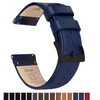 BARTON WATCH BANDS 16mm Navy Blue Quick Release Leather Black