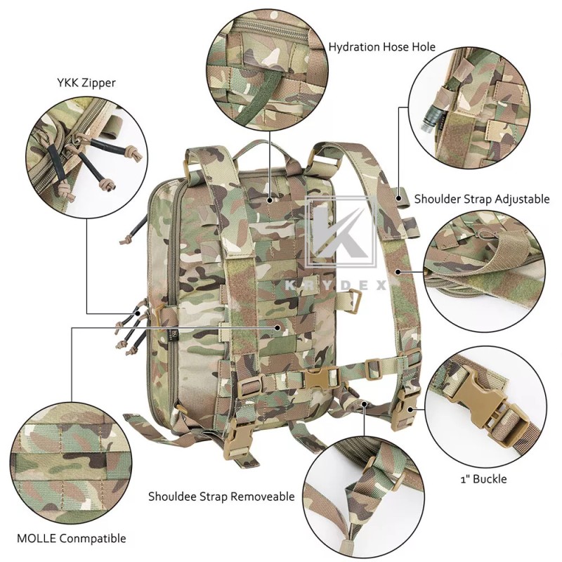 KRYDEX 23L D3 Flatpack Tactical Expandable Travel Backpack MOLLE /