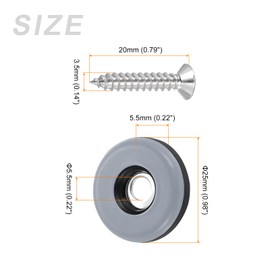 METALLIXITY Screw on Furniture Sliders (25mm/0.98in) 12Pcs, PTFE Round Chair Glides Slider with Screws - for Chairs Sofa Furniture, Black+Blue