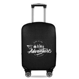 KENOBEE Suitcase Cover, Elastic Travel Suitcase Protective Cover Suitcase Cover Luggage Protective Cover for 19-21 Inch Suitcase, Life Is An Adventure, Luggage Cover