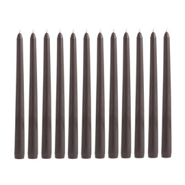SRG Brown Unscented 10" x 7/8" Taper Candles Pack of 12