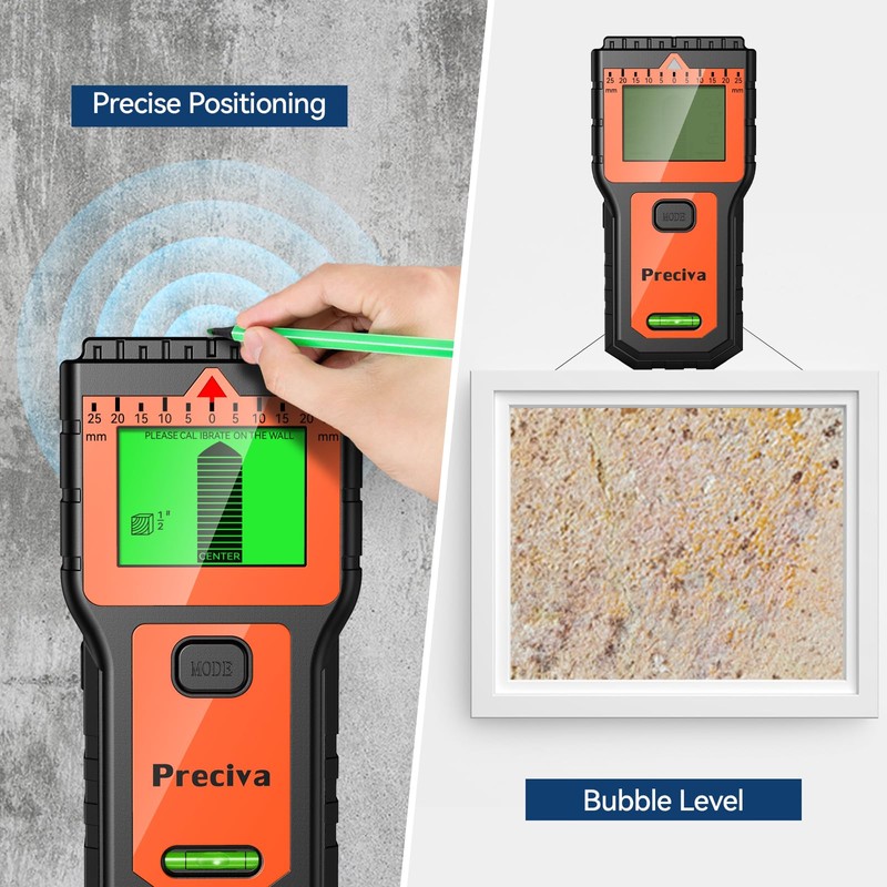 Stud Finder, Preciva Wall Scanner-8 in 1 Multifunctional Wall Detector