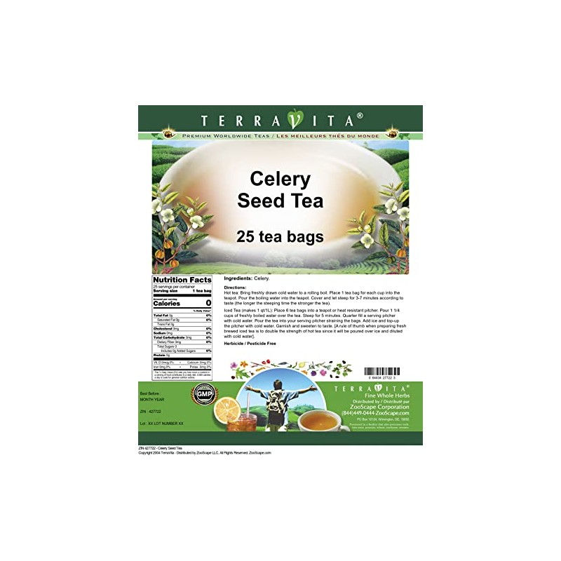 Celery Seed Tea (25 tea bags, ZIN: 427722)