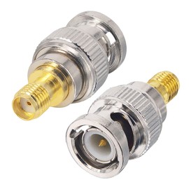 Boobrie SMA to BNC Adapter Pack of 2 SMA Female to BNC Male Coaxial Connector BNC to SMA Coaxial Connector for RF Antennas, WLAN Devices, WLAN, Ham or Handheld Radios, Scanners, SDR