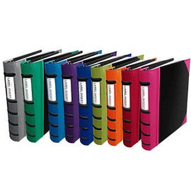 New Project Executive Binders, Heavy Duty 3 Ring Stitched Leatherette Cover with Ribbed Spine and Name Tag Insert On Spine, Sky Blue