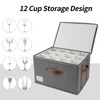 Stemware Storage Cases,Wine Glass Storage Box,with Dividers, Holds 12 Red