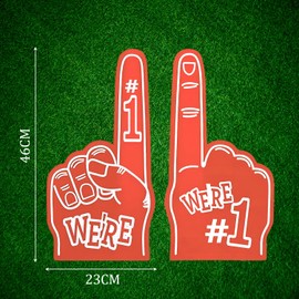 IGXX 2 Pieces Foam Fingers, Foam Hands, Foam Finger Gladiators, Foam Finger Gladiators for Sports Events and Cheerleader Props (Red)