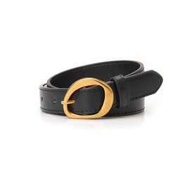 TTPSRY Women's Adjustable Belt Elegant Leather Waist Belt with Irregular Buckle Gold Suitable for Dresses Jeans Elastic Belt, black