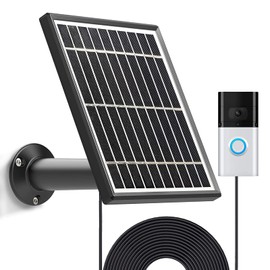 Solar Panel Compatible with Video Doorbell 1/newes Generation(2020 Release-1080p), Waterproof Charge Continuously,5 V/ 3.5 W (Max) Output, Includes Secure Wall Mount,5.0M/16 ft Power Cable