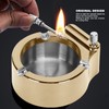 Stainless Steel Ashtray with Matches Lighter Function for Home Office
