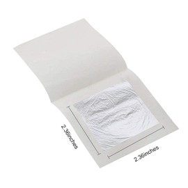 Edible Silver Leaf Sheets, 6cm*6cm, 20pcs 100% Pure Silver Foil Leaf Sheets, for Food & Drink Decoration, Crafts, Painting, DIY Nail Art Design and Home Decor