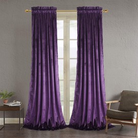 Roslynwood Purple Velvet Curtains for Living Room - Velvet Curtain Panels Pri...