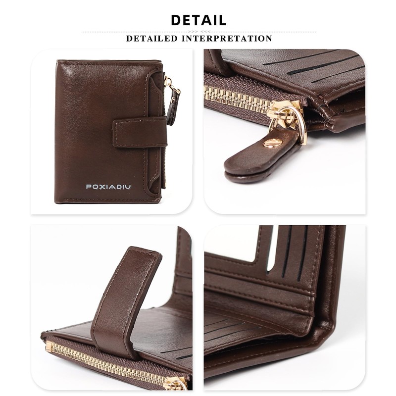 POXIADIV Small Wallet for Women, RFID Blocking Bifold Wallet with